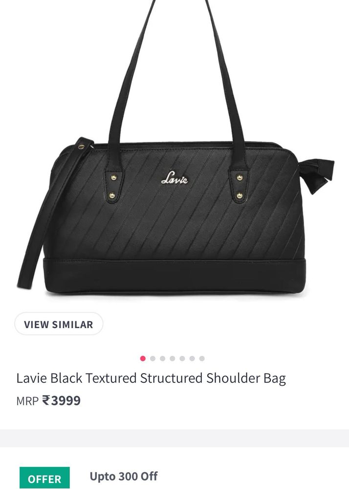 Lavie Black Textured Shoulder Bag