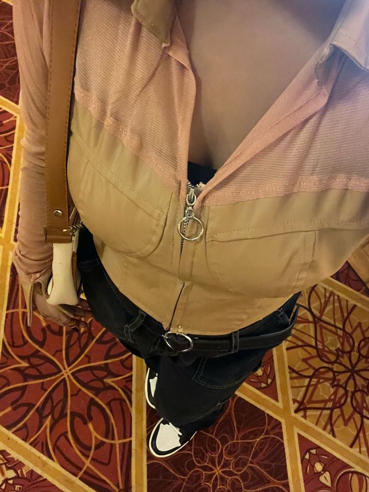 Stylish Tan Utility Jacket