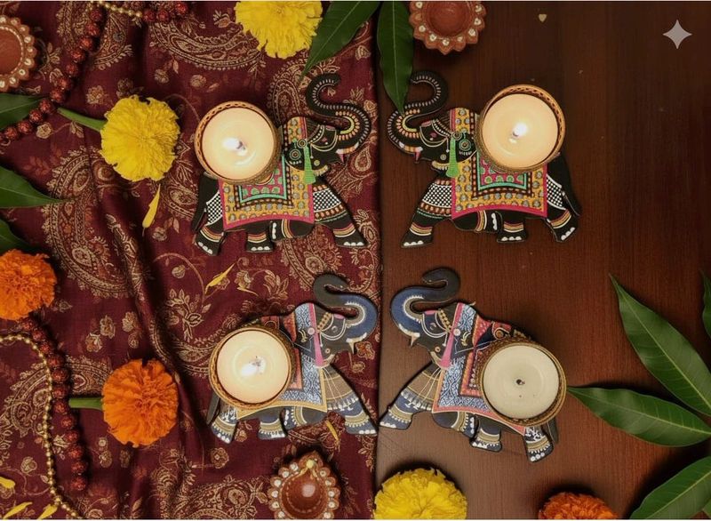 Elephant Tealight Holders (Set of 4)