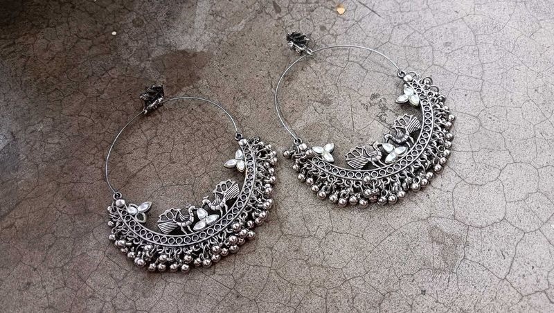 Silver Chandbali Earrings