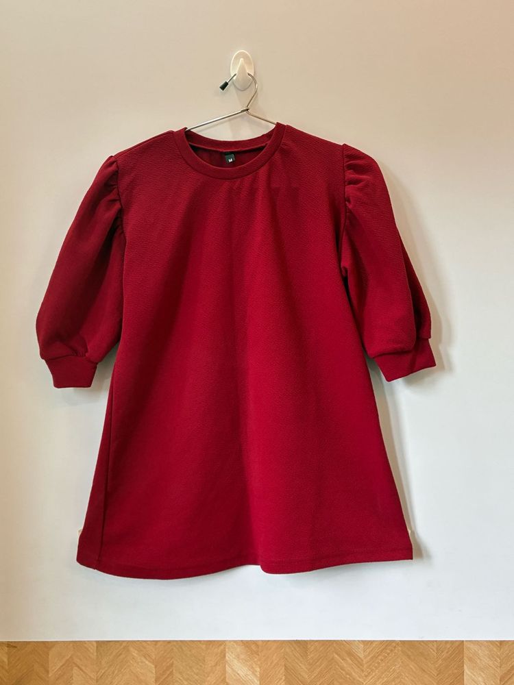 Red Puff Sleeve Top