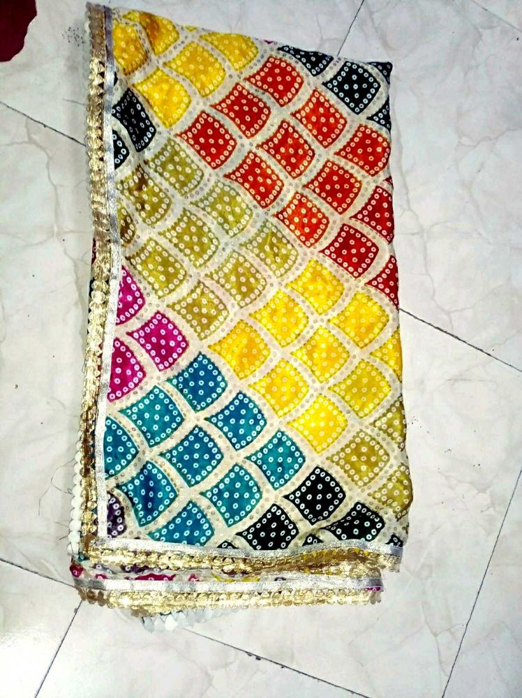 Multi Colour Silk Dupatta