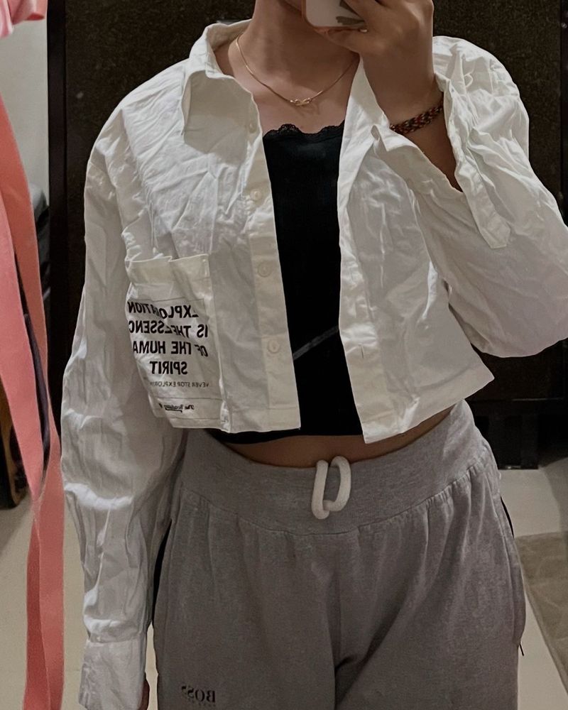 Crop White Shirt