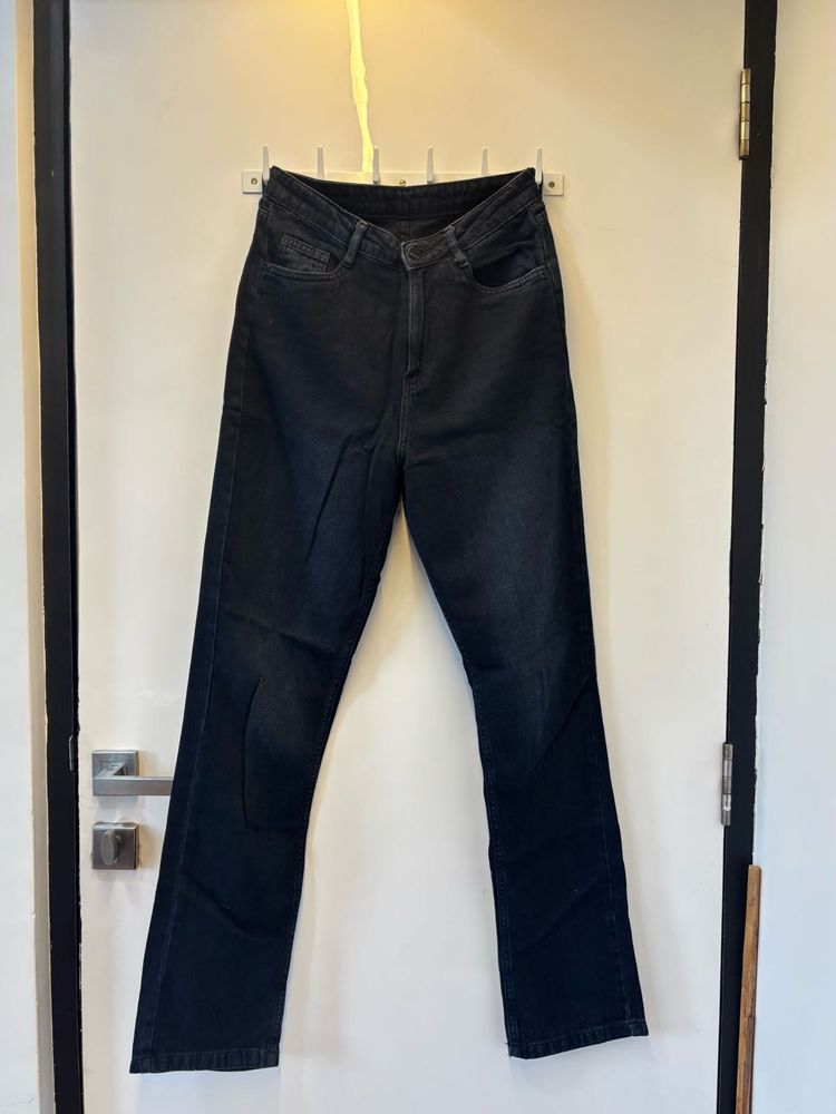 Charcoal Black Straight Fit Jeans | Kraus