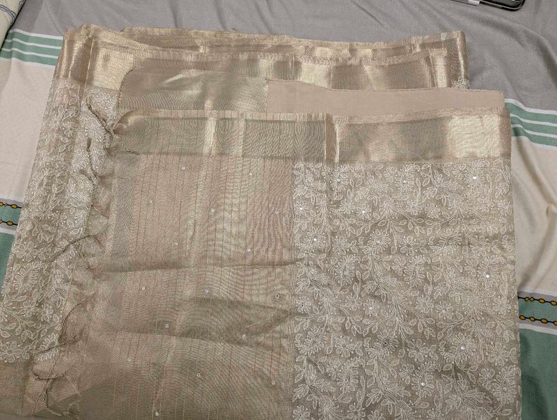 Dhakai Kora Silk Embroidered Saree