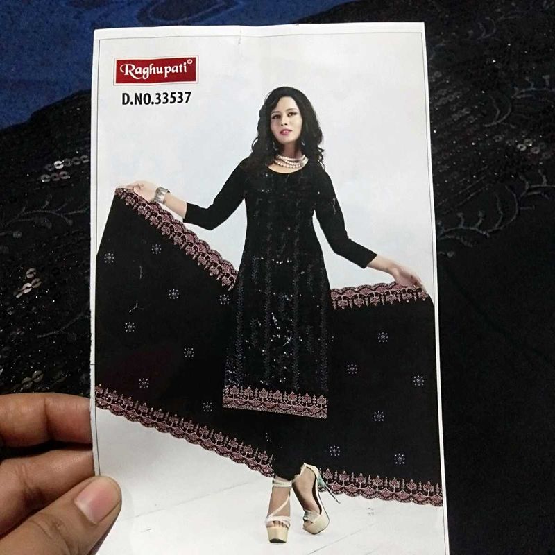 Black  Georget Dress Material
