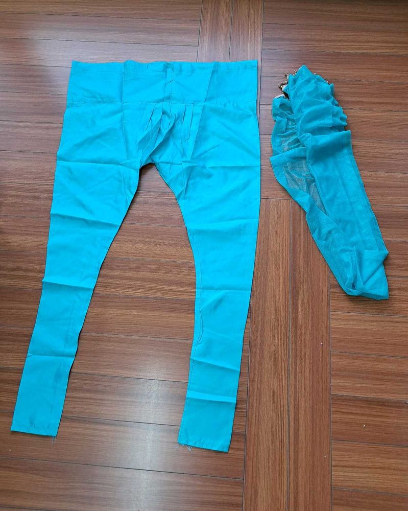 44) Teal Salwar Kameez Bottom with dupatta