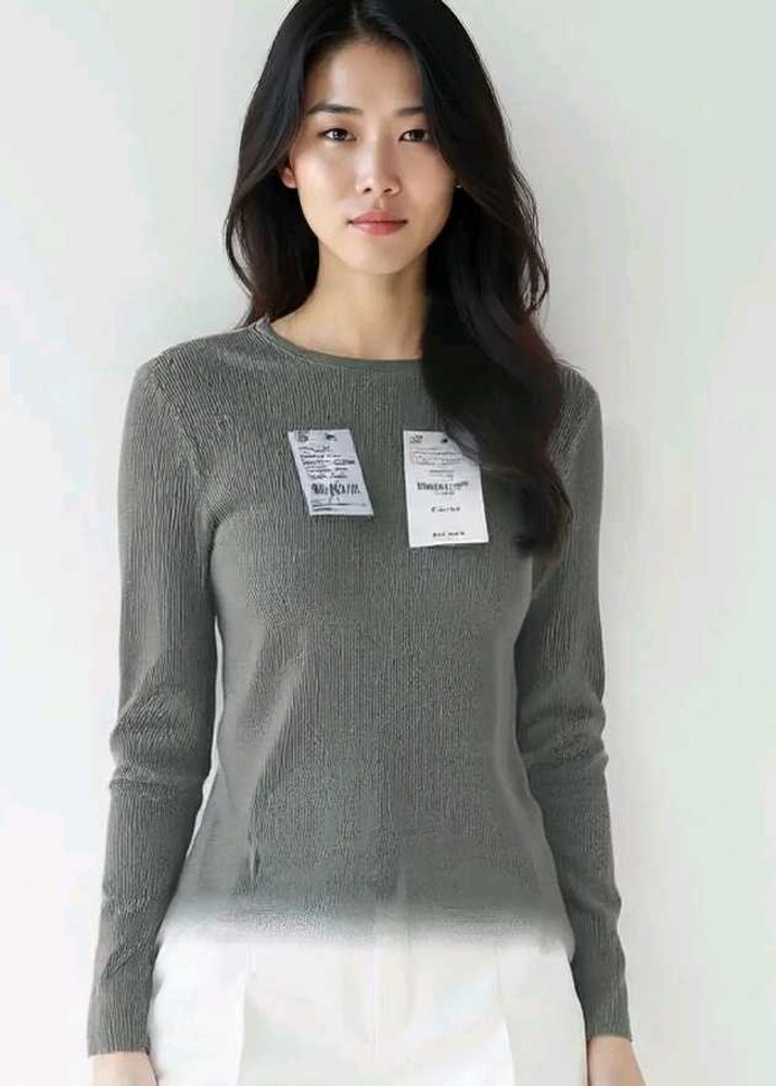 Gray Knit Top