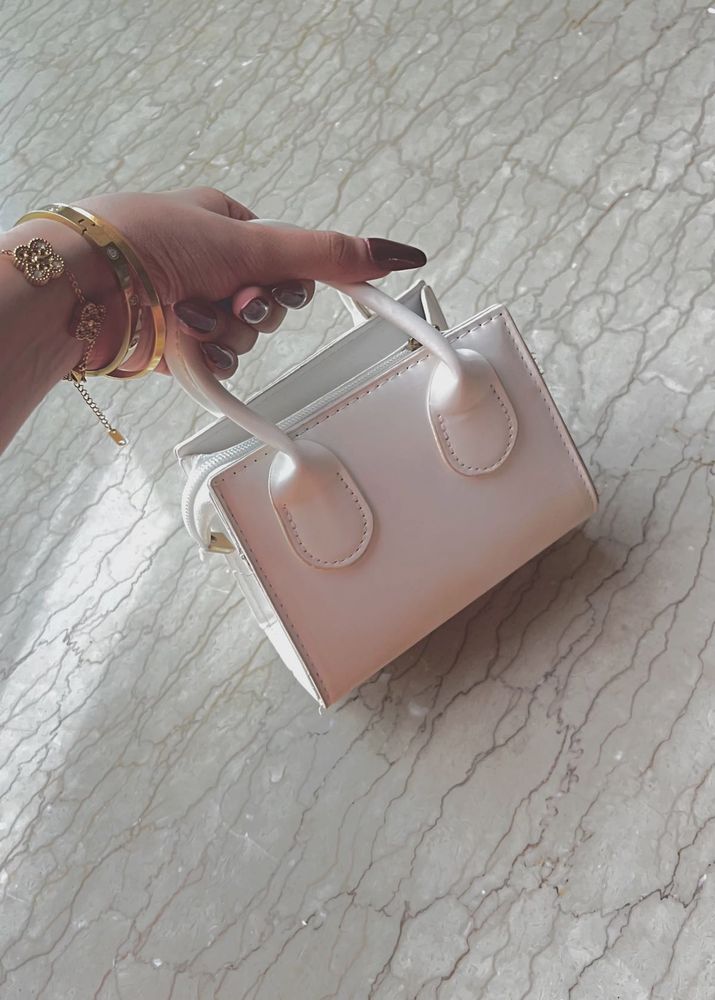 Mini White Kelly Type Bag Dupe