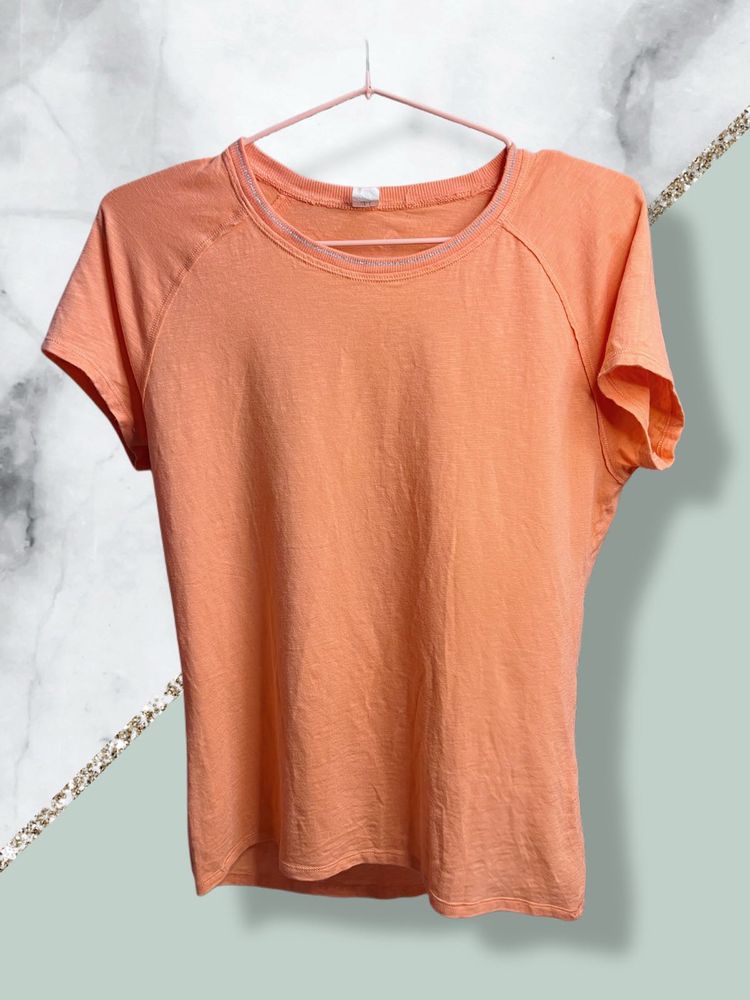 Peach Stretchable Casual Top