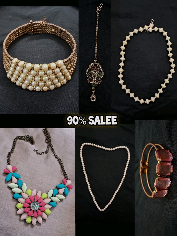 Combo Of [4] Necklace [Mangtika &amp; Bracelet]