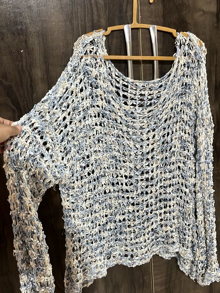 Crochet Knit Sweater Top