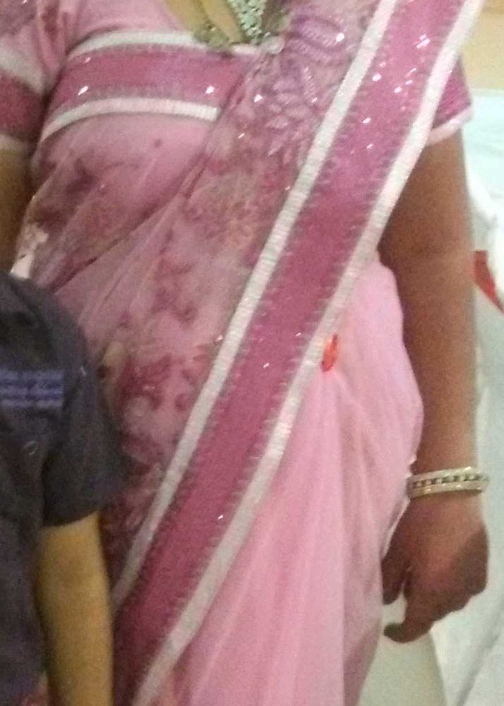 Pink Saree with Embellishments