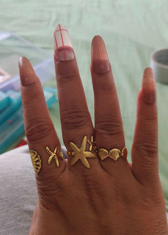 antiternished Gold Beach Rings