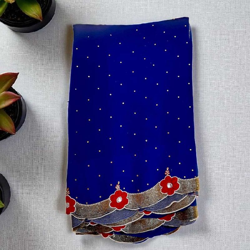 Elegant Blue Saree- Party Wear - Fancy
