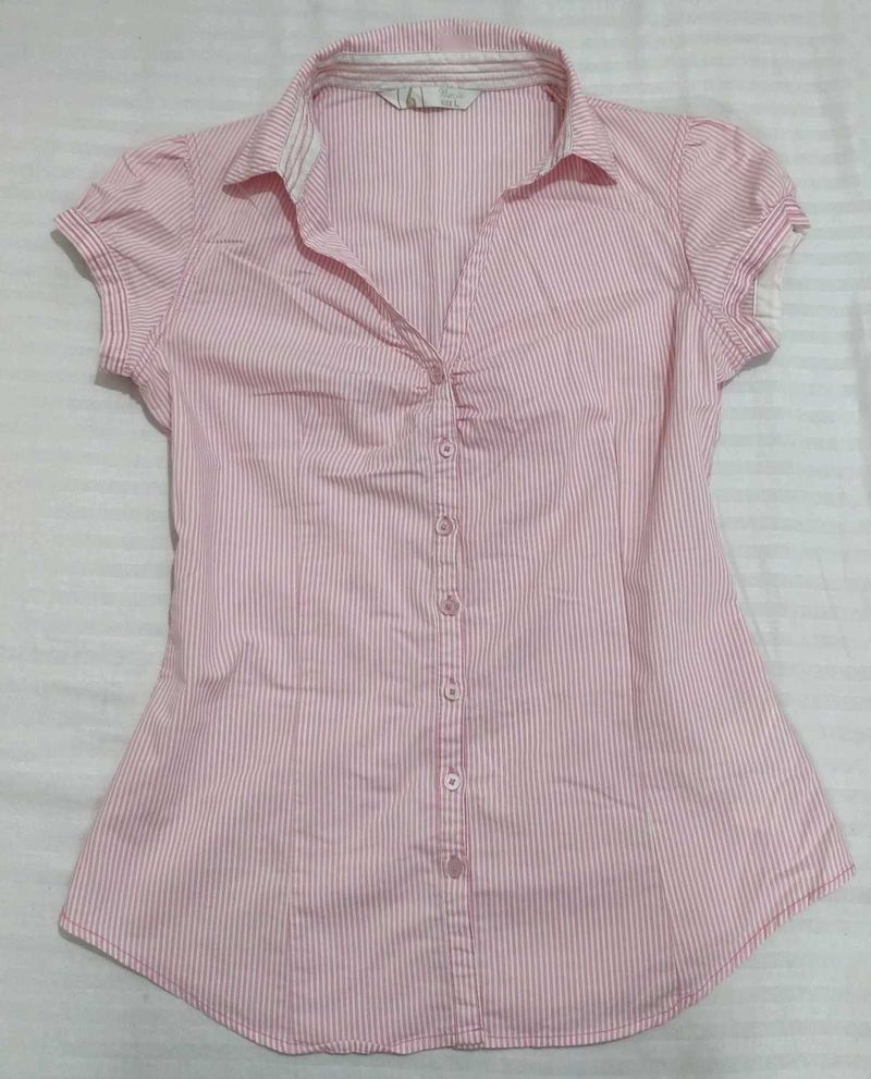 Y2K Pink Button Down Shirt