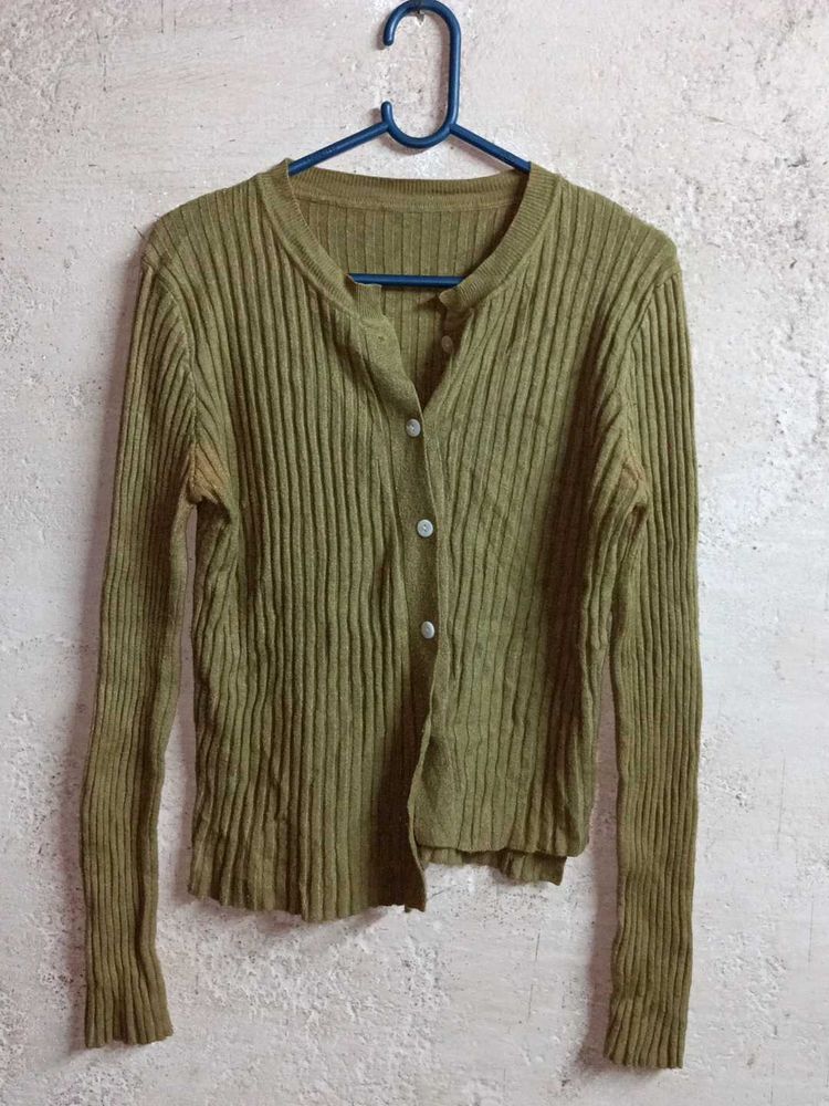 Ladies Winter Fashion Cardigan Sweater Olive