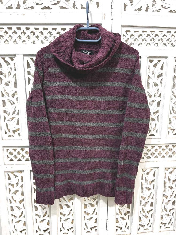 ✈️ Imported Striped Turtleneck Sweater D