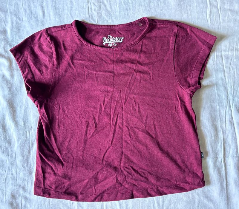 ROADSTER BURGUNDY CROP TOP🎀