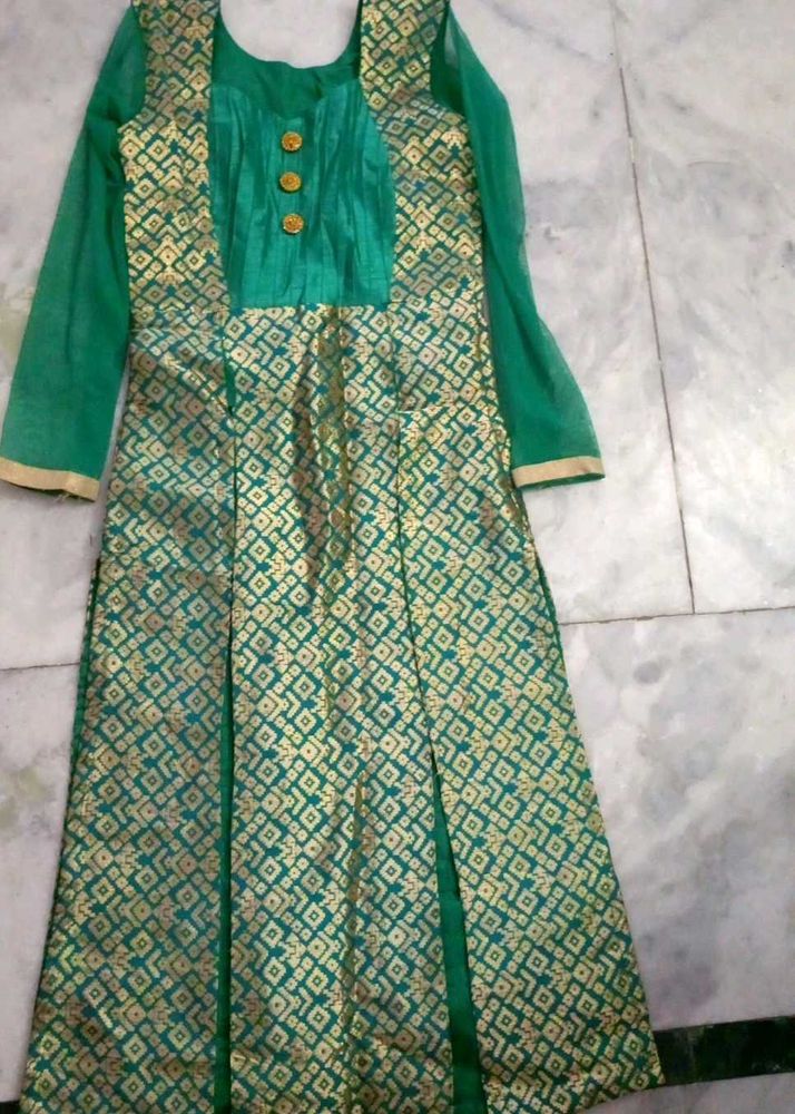 Emerald Green &amp; Gold Dress