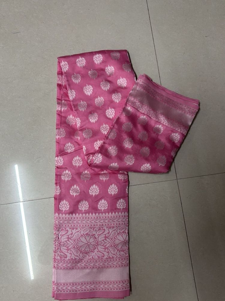 Pink Banarasi Silk Saree