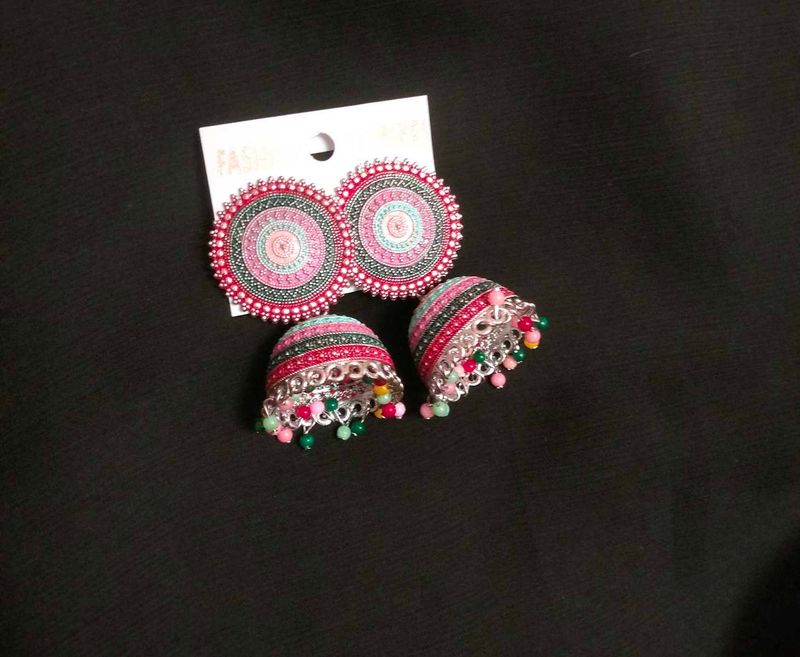 Multi colour Jhumka Earrings