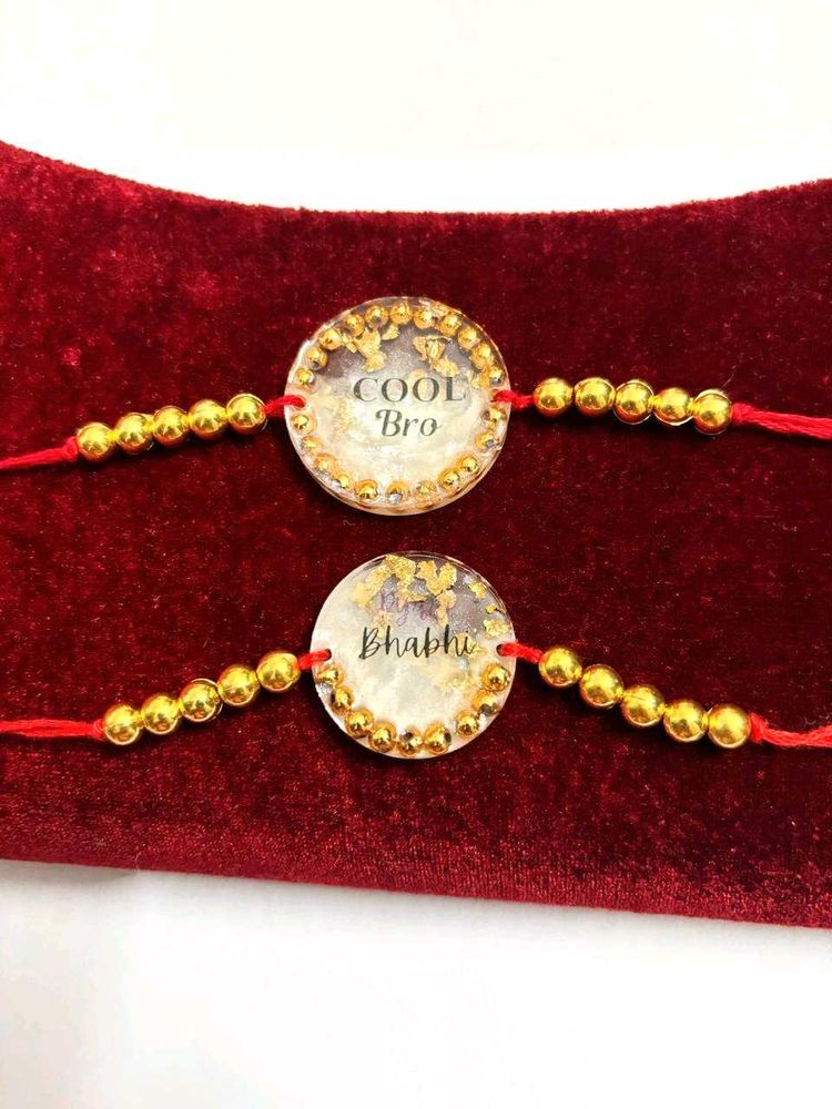 New Handmade Resin Rakhi Set - Cool Bro &amp; Bhabhi