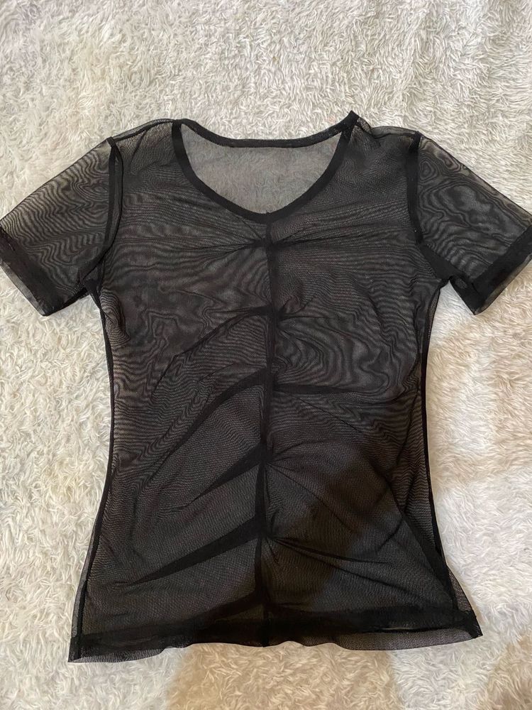 Black Mesh Top