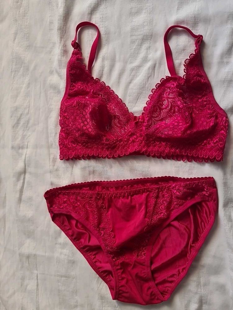 Red Lace Bra &amp; Panty Set