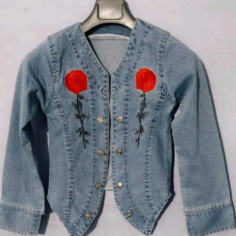 &#34;Stylish Embroided Denim Jacket&#34;