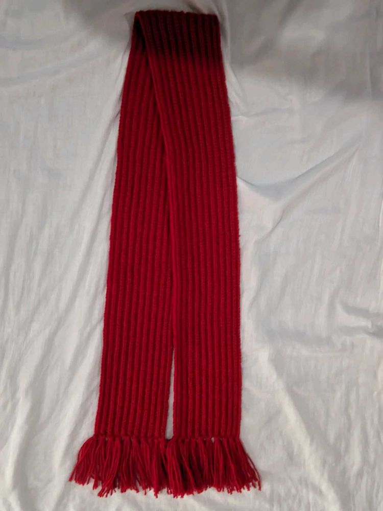Red handmade crochet Mikasa mufler/scarf