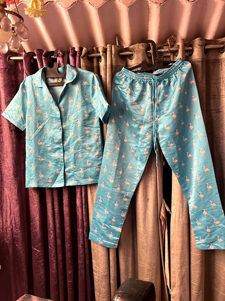 Flamingo Print Pajama Set