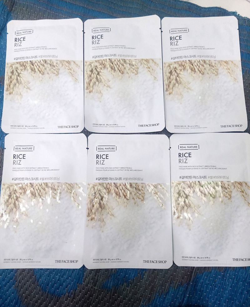 6 Pack ❤️ The Face Shop Rice 🍚 Sheet Mask ✅