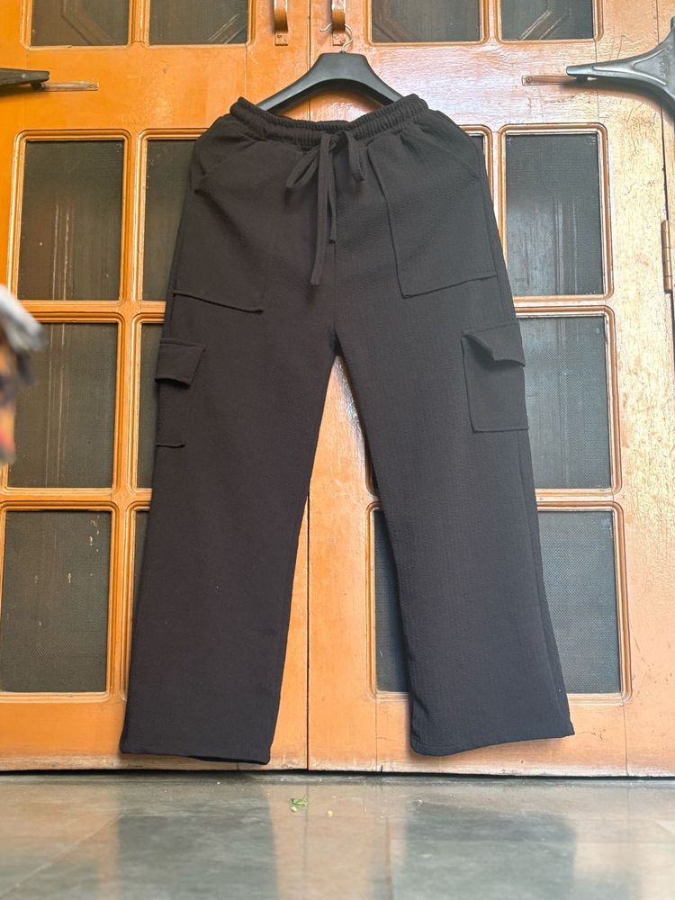 Cargo Stretchy Trousers Black And Brown