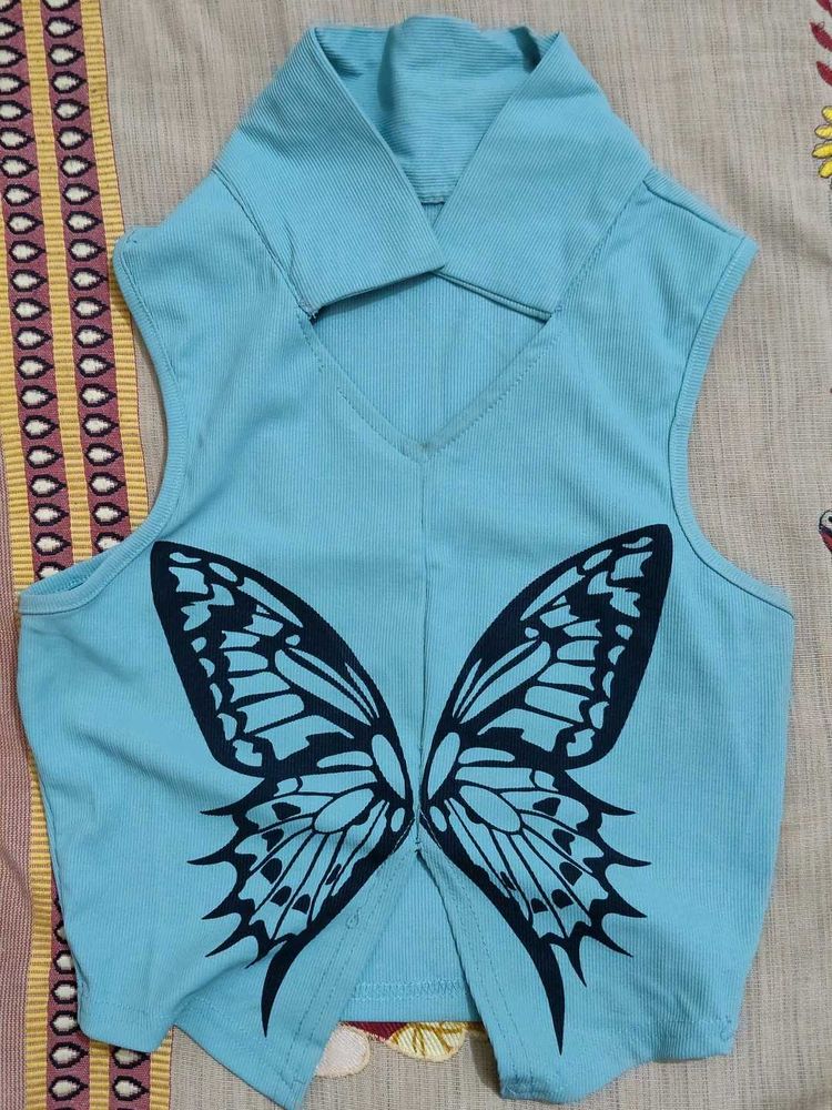 Blue Butterfly Top
