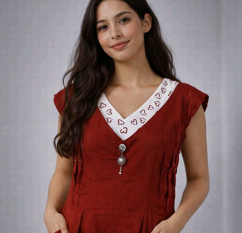 Stylish Maroon Tunic Top