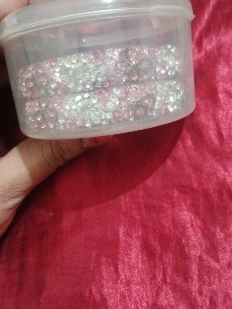 Pink N White Crystals Kada