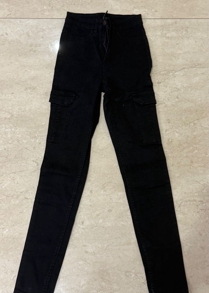 Black Cargo Jeans