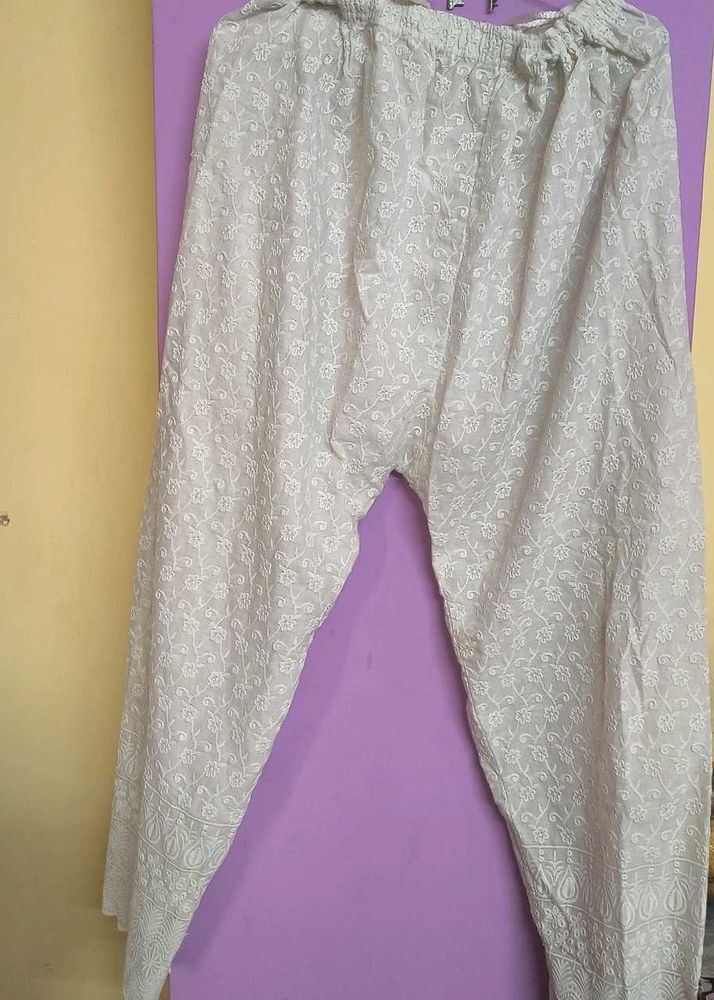 White Embroidered Palazzos