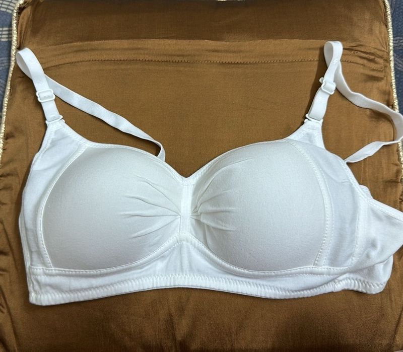 Comfortable White Cotton Bra