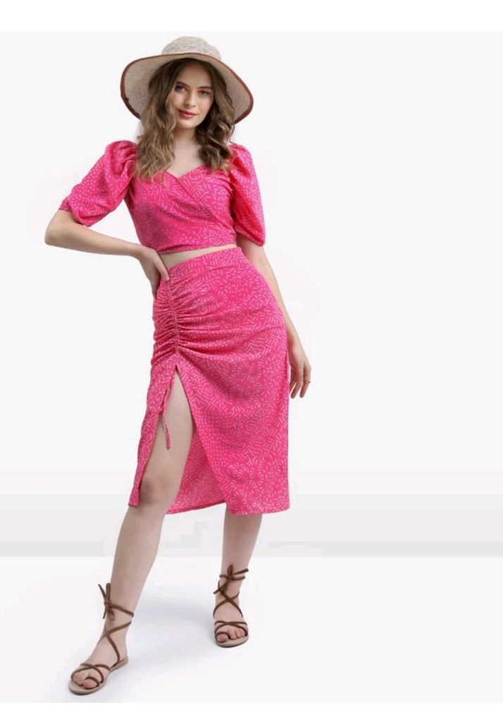 Pink Printed Co-ord Set