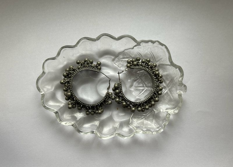 Black Polish Ring Jhumka