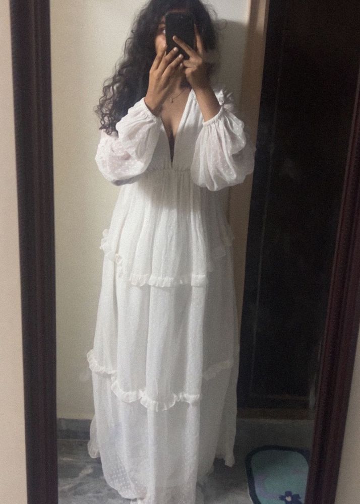 White Flowy Maxi Dress