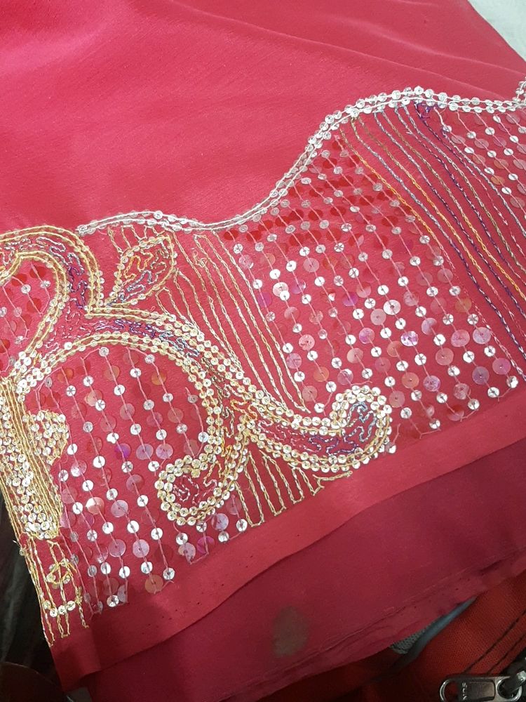 Sequence Magenta Saree