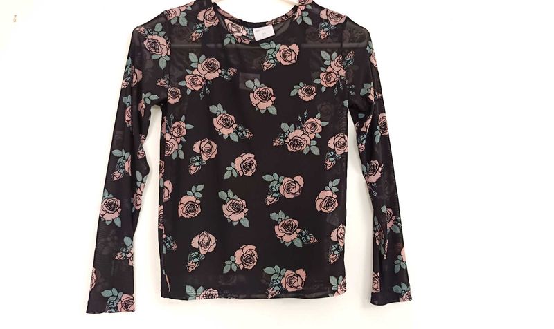 Floral Mesh Top