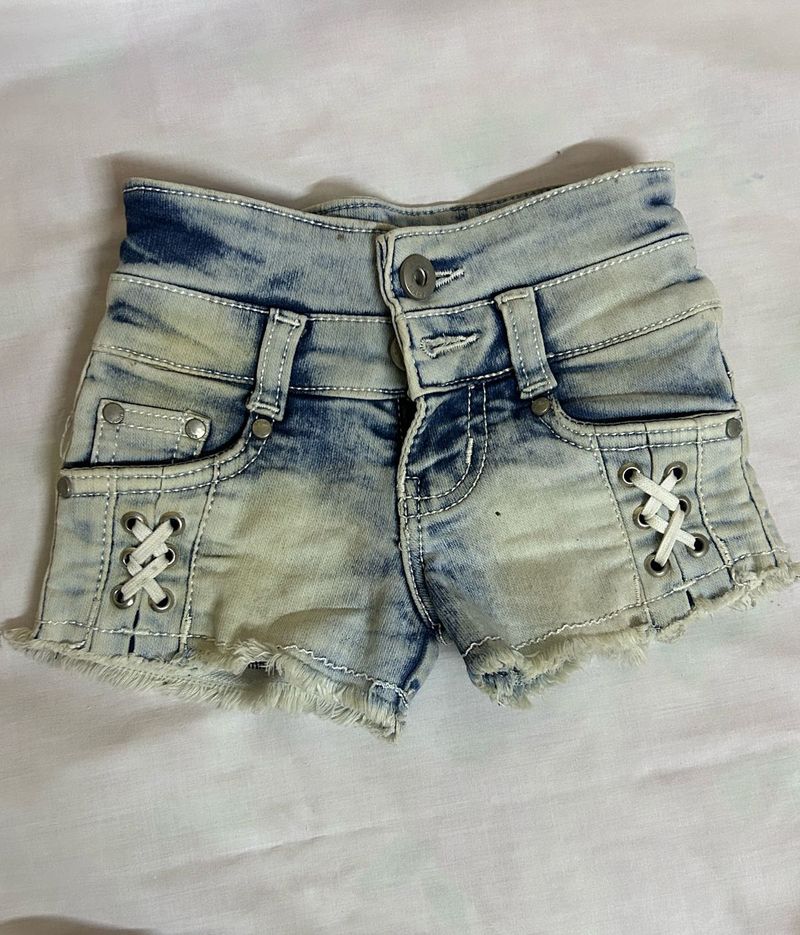 Acid Wash Denim Shorts 2 year old baby girl