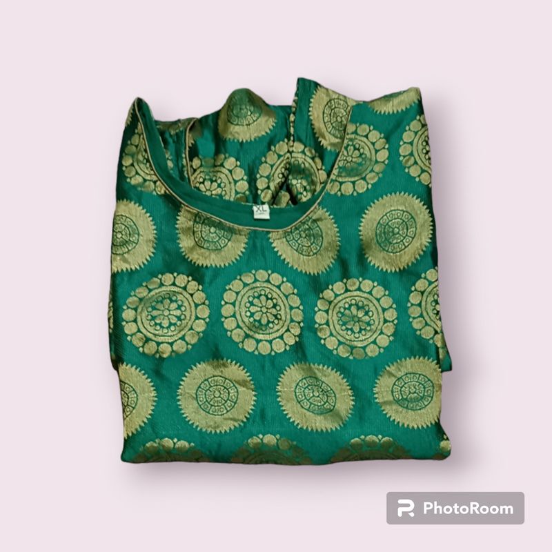 Jaquard Sea Green Kurta