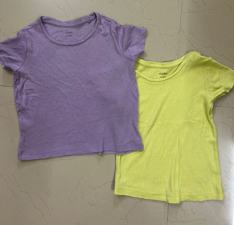 Casual crop Tops In Pair Of Neon And Lavender