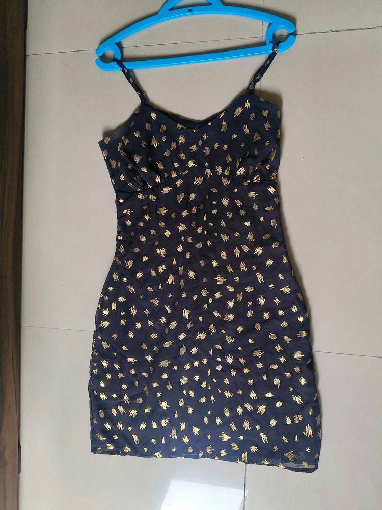 Black Gold Mini Dress