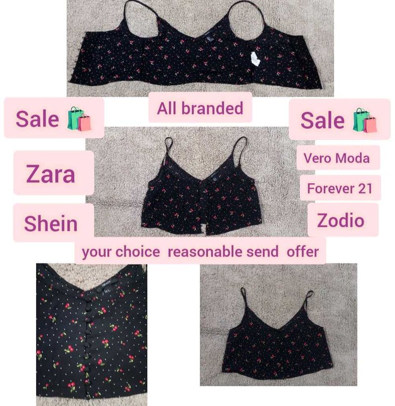 Black 🖤 With🍒 Printed Very Stylish Shein Top